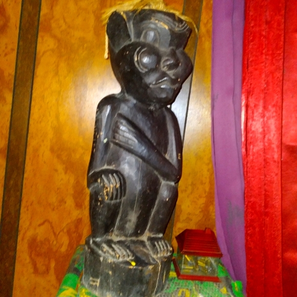 Vintage Tiki Totem Carved Wood Voodoo New Orleans Oddity Statue Unique Art Decor